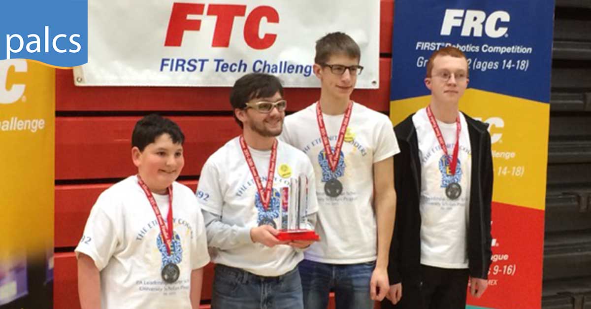 Robotics Team win state championship, medals around 4 students