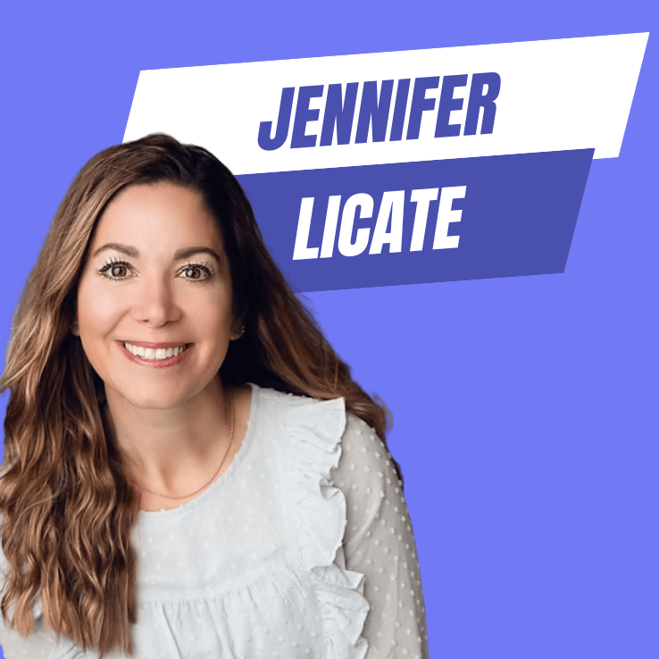 Supervisor of CTE and Professional Studies at PALCS standing in front of a blue background, featured in a podcast about online high school and career readiness programs.