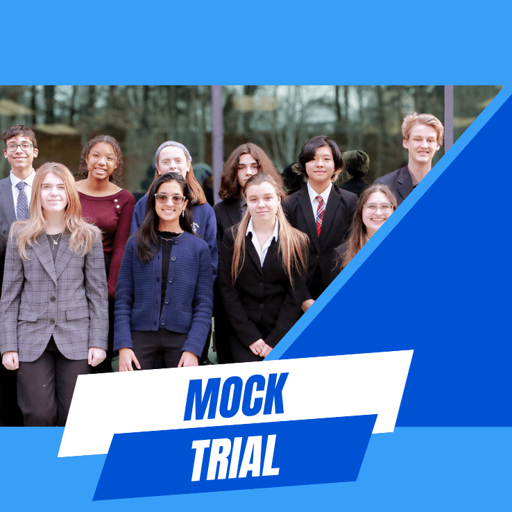 Students from the PALCS University Scholars Program Mock Trial team gather outside in business professional attire, representing their online school in competition.