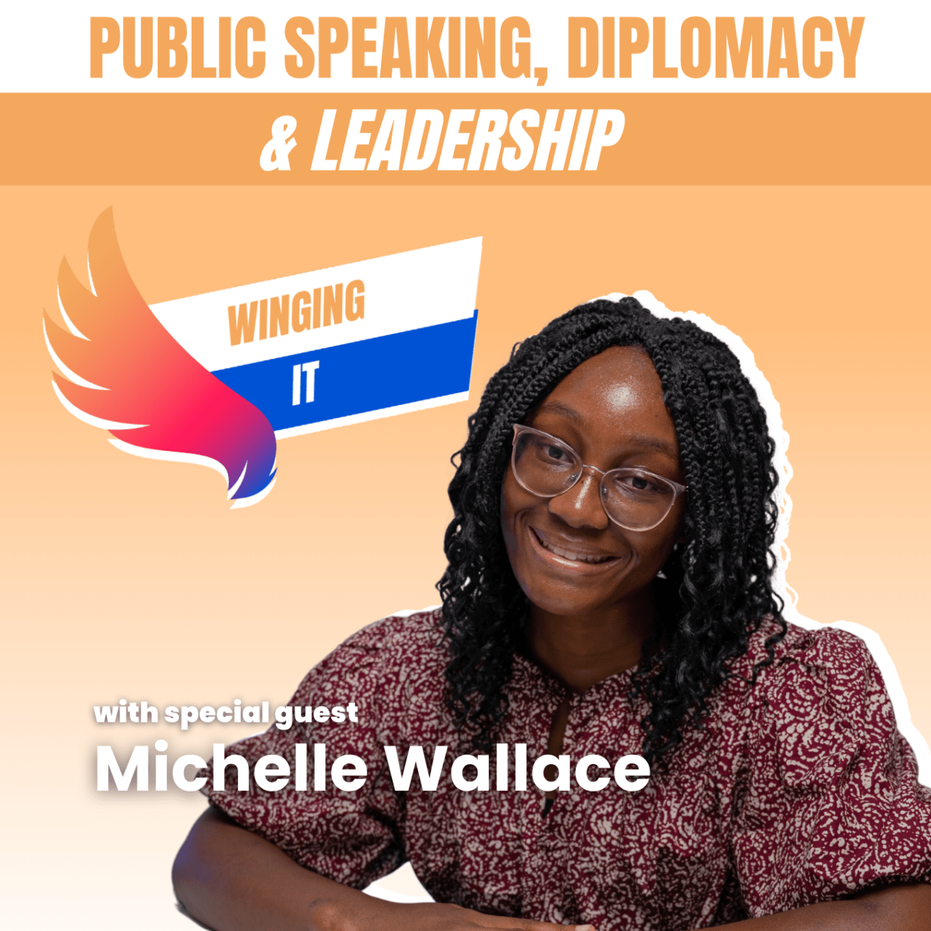 A picture of PALCS junior Michelle Wallace with the words "Public speaking, diplomacy, and leadership"